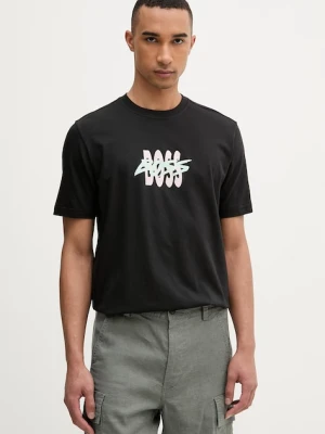 BOSS Orange t-shirt męski bawełniany czarny