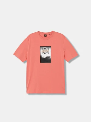 BOSS Orange T-shirt męski bawełniany różowy