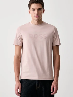 BOSS Orange T-shirt męski bawełniany Te_Logo różowy