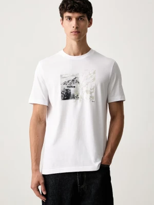 BOSS Orange T-shirt męski bawełniany Te_Motors biały
