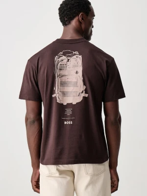 BOSS Orange T-shirt męski bawełniany Te_Tools brązowy