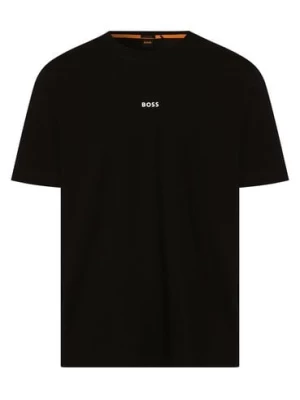 BOSS Orange T-shirt męski Mężczyźni Bawełna czarny jednolity,