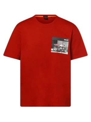 BOSS Orange T-shirt męski Mężczyźni Bawełna czerwony nadruk,