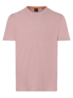 BOSS Orange T-shirt męski Mężczyźni Bawełna różowy jednolity,