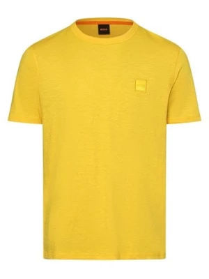 BOSS Orange T-shirt męski Mężczyźni Bawełna żółty jednolity,