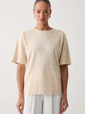 BOSS Orange T-shirt oversize damski bawełniany C_Eregular_stripe_1