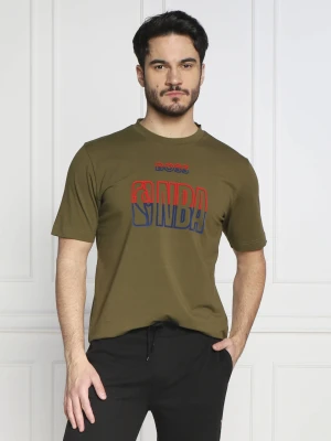 BOSS ORANGE T-shirt T_Basket_4 BOSS X NBA | Relaxed fit oliwkowy