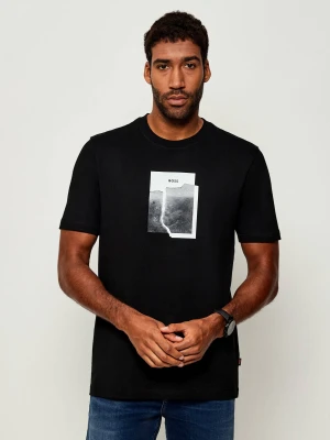 BOSS ORANGE T-shirt Te_brokenic | Regular Fit czarny