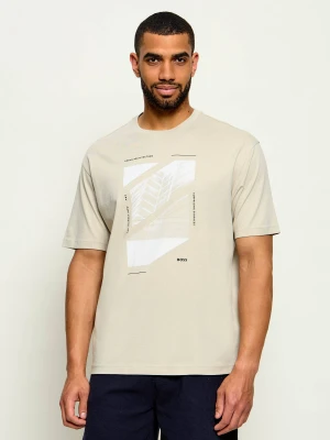 BOSS ORANGE T-shirt Te_Journey | Loose fit beżowy