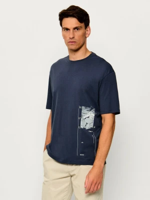 BOSS ORANGE T-shirt Te_Journey | Loose fit granatowy