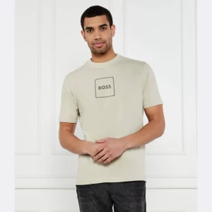 BOSS ORANGE T-shirt Te_linenlogo | Regular Fit | z dodatkiem lnu