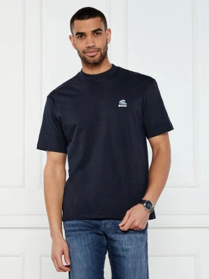 BOSS ORANGE T-shirt Te_numbers | Loose fit granatowy