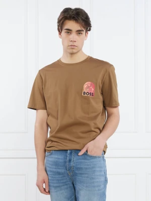 BOSS ORANGE T-shirt TeeUniverse | Relaxed fit brązowy