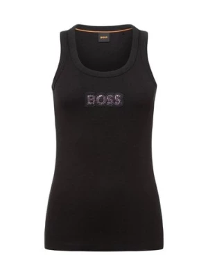 BOSS Orange Top damski - C_Ematite Kobiety Bawełna czarny jednolity,