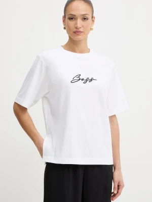 BOSS Orange top treningowy damski z bawełną C Eregular 2 biały