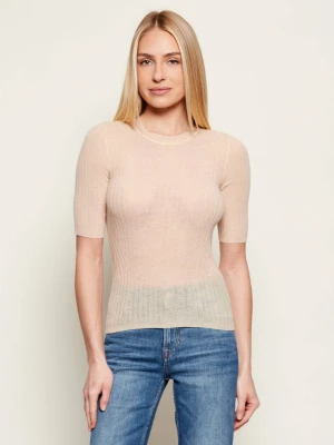 BOSS ORANGE Wełniany sweter C_Fennini | Slim Fit beżowy