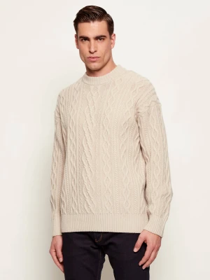 BOSS ORANGE Wełniany sweter Kableto | Loose fit