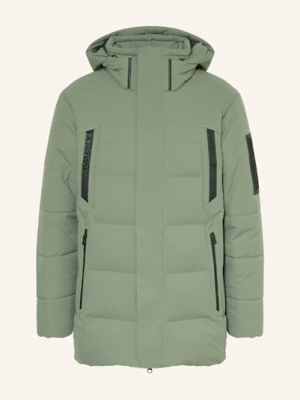 Boss Parka Puchowa Block X Z Odpinanym Kapturem gruen