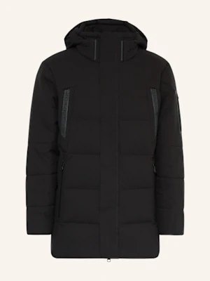 Boss Parka Puchowa Block X Z Odpinanym Kapturem schwarz