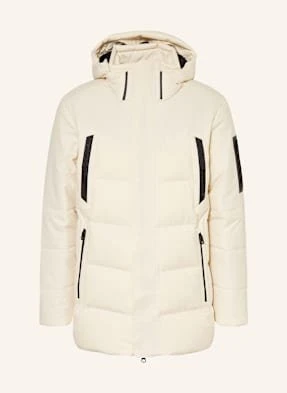 Boss Parka Puchowa Block X Z Odpinanym Kapturem weiss