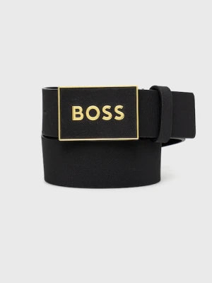 BOSS pasek męski skórzany czarny
