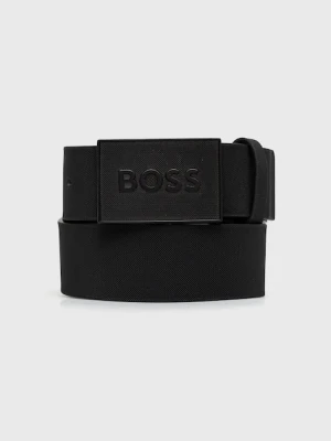 BOSS pasek męski skórzany czarny