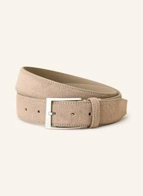Boss Pasek Skórzany Elloy beige