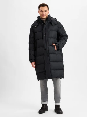 BOSS Pikowany płaszcz - H-Donden5 Mężczyźni czarny jednolity,