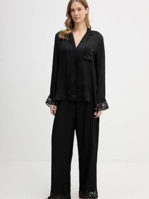 BOSS piżama Blossom Long Set damska kolor czarny 50557156