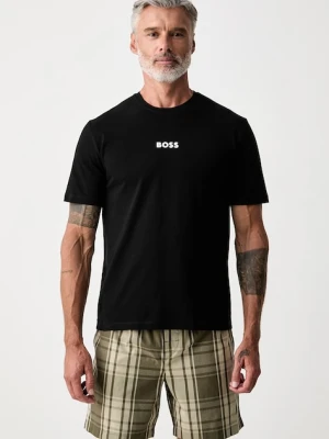 BOSS piżama dwuczęściowa męska z bawełną Easy Short Set czarny