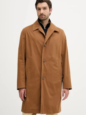 BOSS płaszcz męski kolor brązowy przejściowy oversize 50545771