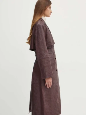 BOSS płaszcz skórzany