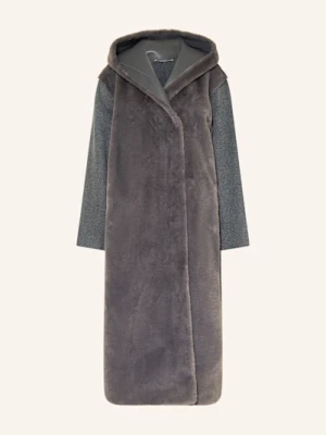 Boss Płaszcz Wełniany Cosfur Z Mieszanki Materiałów Ze Sztucznym Futrem grau