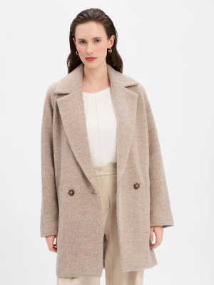 BOSS Płaszcz wełniany damski - Calodino2 Kobiety Wełna szary|brązowy jednolity,