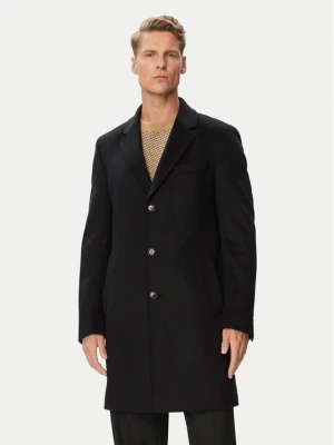 BOSS Płaszcz wełniany H-Hyde-264 50571557 Czarny Slim Fit