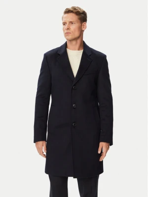 BOSS Płaszcz wełniany H-Hyde-264 50571557 Granatowy Slim Fit