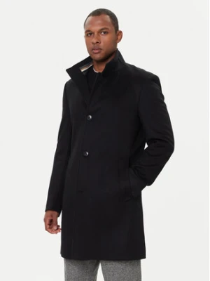 BOSS Płaszcz wełniany H-Hyde 50551078 Czarny Slim Fit
