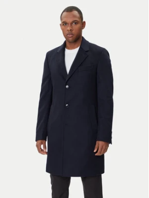 BOSS Płaszcz wełniany Hyde 50549187 Granatowy Slim Fit