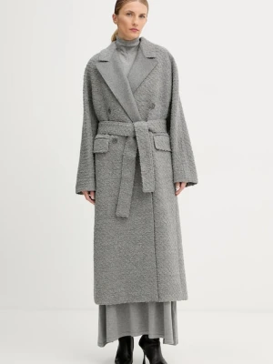 BOSS płaszcz z dodatkiem wełny kolor szary 50548338