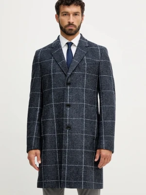 BOSS płaszcz z wełną kolor granatowy 50551092