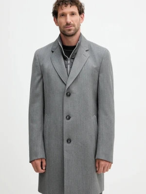 BOSS płaszcz z wełną kolor szary 50551117