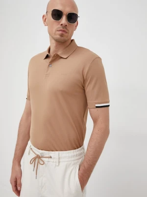 BOSS polo bawełniane 50467113 kolor beżowy gładki 50467113