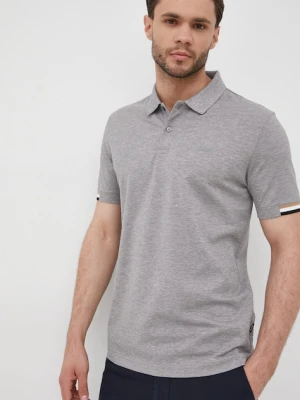 BOSS polo bawełniane 50467113 kolor szary gładki 50467113