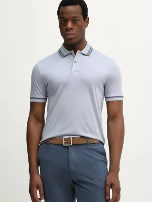 BOSS polo bawełniane H-Phillipson 202 niebieski
