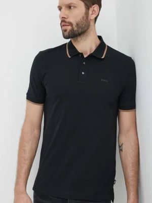 BOSS polo bawełniane kolor czarny 50494697