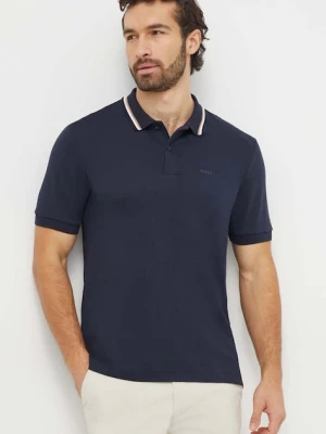 BOSS polo bawełniane kolor granatowy 50469360