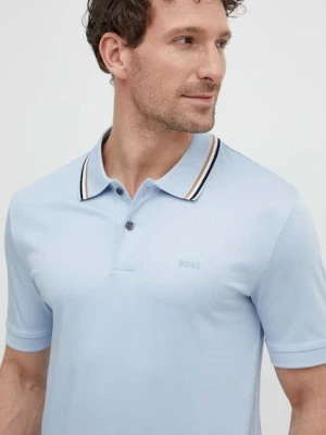 BOSS polo bawełniane kolor niebieski 50469360