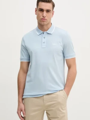 BOSS polo bawełniane kolor niebieski gładki 50494697