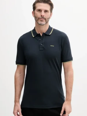 BOSS polo bawełniane kolor niebieski gładki 50494697