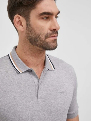 BOSS polo bawełniane kolor szary 50469360